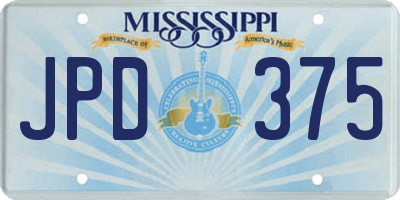 MS license plate JPD375