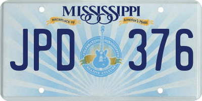 MS license plate JPD376