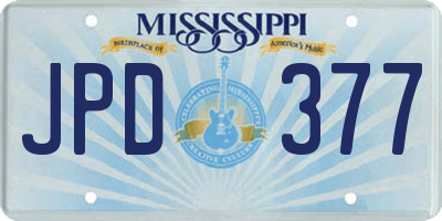 MS license plate JPD377