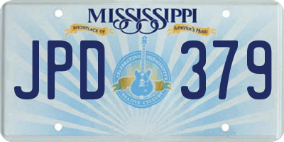 MS license plate JPD379