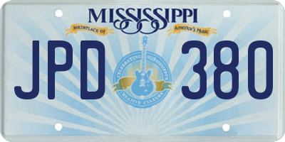 MS license plate JPD380