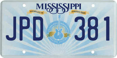 MS license plate JPD381