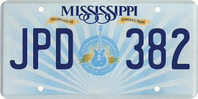 MS license plate JPD382