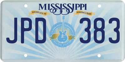 MS license plate JPD383