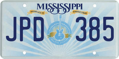 MS license plate JPD385