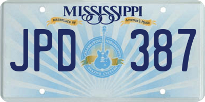 MS license plate JPD387