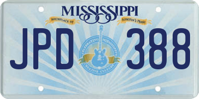 MS license plate JPD388