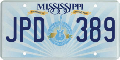 MS license plate JPD389