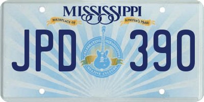 MS license plate JPD390