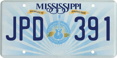 MS license plate JPD391