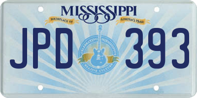 MS license plate JPD393