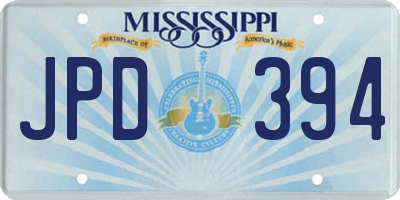 MS license plate JPD394