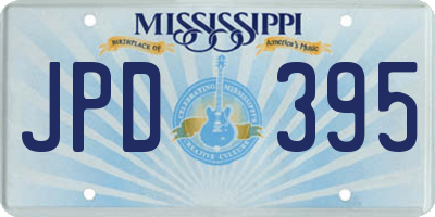 MS license plate JPD395