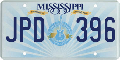 MS license plate JPD396