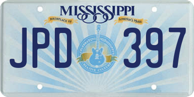 MS license plate JPD397