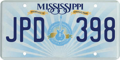 MS license plate JPD398