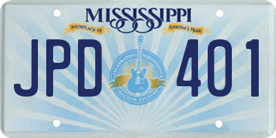 MS license plate JPD401