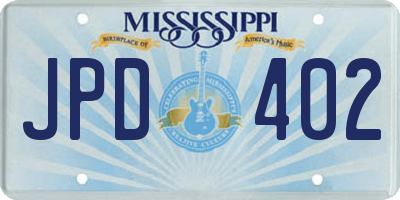 MS license plate JPD402