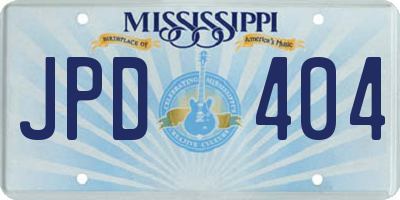 MS license plate JPD404