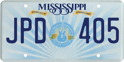 MS license plate JPD405