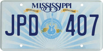 MS license plate JPD407