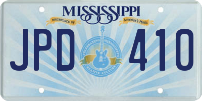 MS license plate JPD410