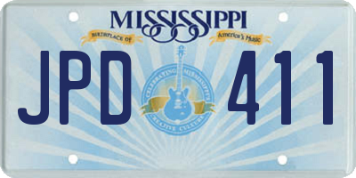 MS license plate JPD411