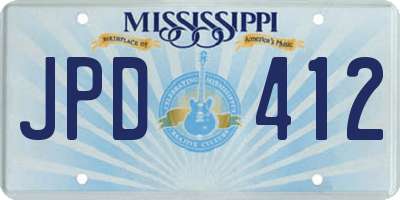 MS license plate JPD412