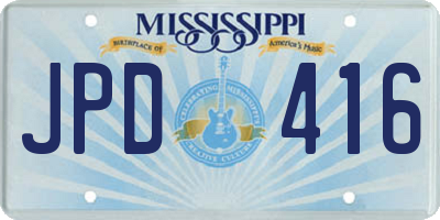 MS license plate JPD416