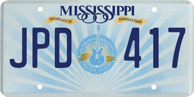 MS license plate JPD417