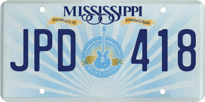 MS license plate JPD418