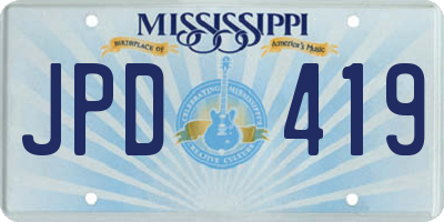 MS license plate JPD419