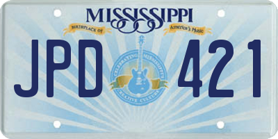 MS license plate JPD421
