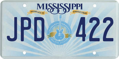 MS license plate JPD422