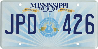 MS license plate JPD426