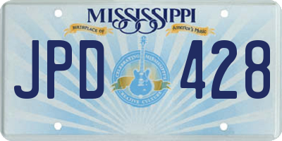 MS license plate JPD428