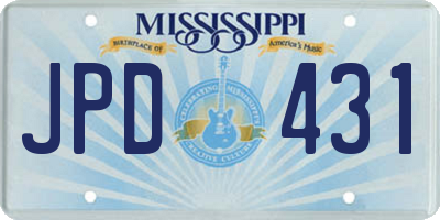 MS license plate JPD431