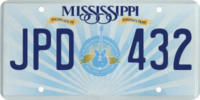 MS license plate JPD432