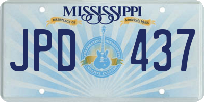 MS license plate JPD437