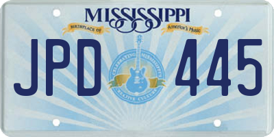 MS license plate JPD445
