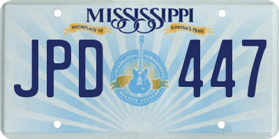 MS license plate JPD447