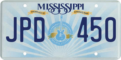 MS license plate JPD450