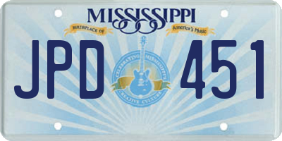 MS license plate JPD451