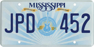 MS license plate JPD452