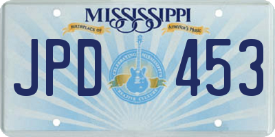 MS license plate JPD453