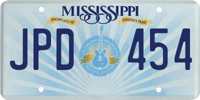 MS license plate JPD454