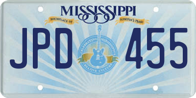MS license plate JPD455