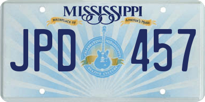MS license plate JPD457