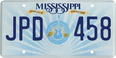 MS license plate JPD458