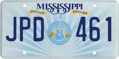 MS license plate JPD461